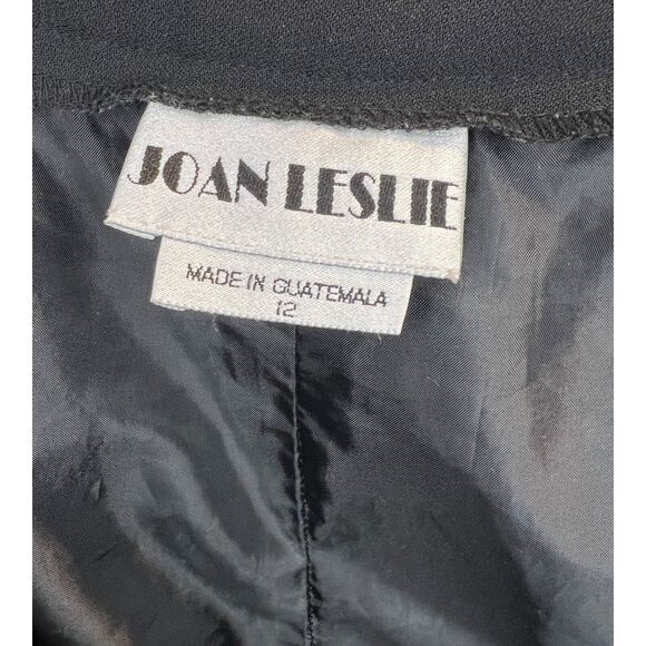 Vintage 80s Joan Leslie Size 12 Black Midi Professional Pencil Skirt - Picture 6 of 7